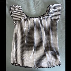 black & white striped crop top from Garage 🖤 🤍